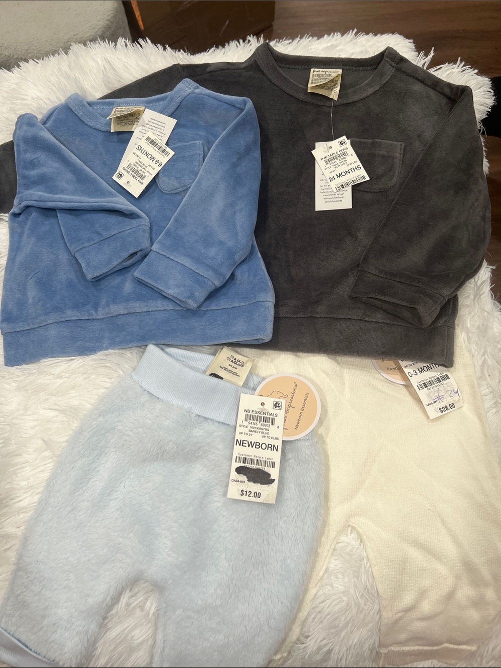 & Other Stories Plush Crewneck Set in Blue, Charcoal, Light Blue, Cream
